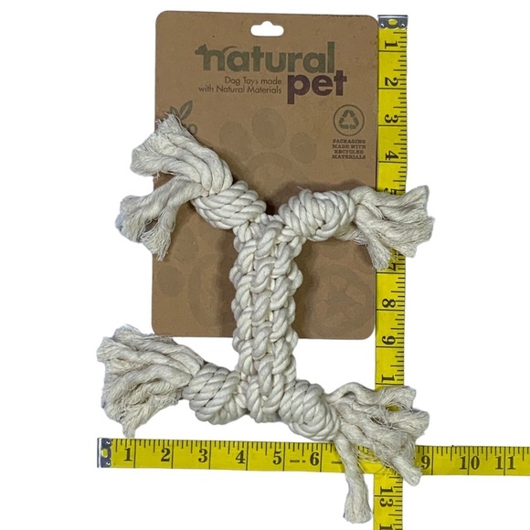 Natural Pet Rope Dog Toy Heavy Duty Fetch Tug Bone Made with Natural Materials - Picture 3 of 12